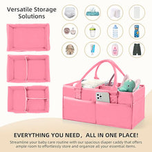 Load image into Gallery viewer, Babymoon Baby Products Caddy Diaper Organiser Bag | Multifunctional Travel Diaper Backpack Baby Wipes Felt Storage, Nursery, Foldable and Portable