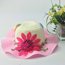 Load image into Gallery viewer, Babymoon Sunflower Baby Summer Kids Cap with String | 2-6 Years | Pink