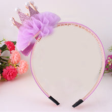 Load image into Gallery viewer, Babymoon Princess Girl’s Pearl Crown Headband | Hair Accessories | Purple