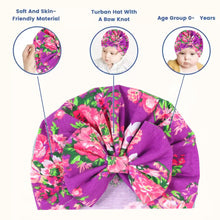 Load image into Gallery viewer, Babymoon Beanie Floral Bow Baby Boy's & Girl's Cap Kids | Toddler Infant Hat | Purple