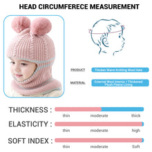 Load image into Gallery viewer, Babymoon Pom-Pom Knit Winter Kids Boys Girls Monkey Cap Baby Hat | Pink | 2-8 yr