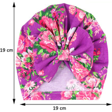 Load image into Gallery viewer, Babymoon Beanie Floral Bow Baby Boy's & Girl's Cap Kids | Toddler Infant Hat | Purple