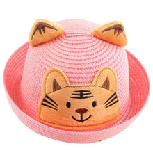 Load image into Gallery viewer, Babymoon Tiger Baby Summer Spring Kids Cap with String | 2-8 Years | Pink