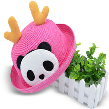 Load image into Gallery viewer, Babymoon Panda Baby Summer Spring Kids Cap with String | 2-8 Years | Pink