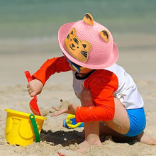 Load image into Gallery viewer, Babymoon Tiger Baby Summer Spring Kids Cap with String | 2-8 Years | Pink