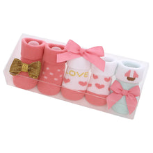 Load image into Gallery viewer, Babymoon Set of 3 | Non-Skid, Anti Slip Baby Socks Gift Box | Safety Protector | 0-9M | Pink