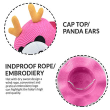 Load image into Gallery viewer, Babymoon Panda Baby Summer Spring Kids Cap with String | 2-8 Years | Pink