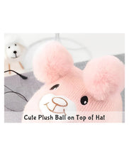 Load image into Gallery viewer, Babymoon Baby Bear Winter Ear Protection Cap Kids Hat Boys Girls Cap | 0-24M | Pink
