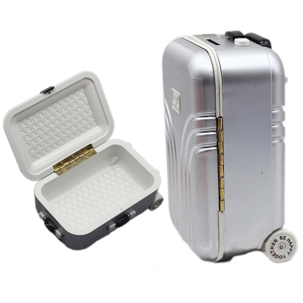 Babymoon Mini Travel Suitcase Baby Photography Props Luggage Box Accessories for Kids - Silver