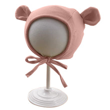 Load image into Gallery viewer, Babymoon Stretchable Bear Ears Baby Photography Cap Hat | NewBorn Photoshoot Props | Pink