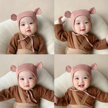 Load image into Gallery viewer, Babymoon Stretchable Bear Ears Baby Photography Cap Hat | NewBorn Photoshoot Props | Pink