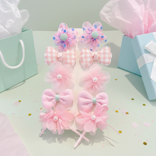 Load image into Gallery viewer, Babymoon Fusion Flower 10pcs Hairclips Hair Accessories Set | Pink