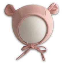 Load image into Gallery viewer, Babymoon Stretchable Bear Ears Baby Photography Cap Hat | NewBorn Photoshoot Props | Pink