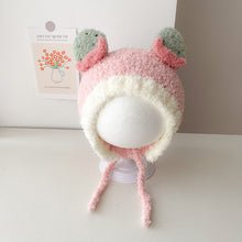 Load image into Gallery viewer, Babymoon Baby Fruit Strawberry Design Ear Cap with String Winter Kids Hat Boys Girls Cap | Pink | 2-8 Year