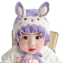 Load image into Gallery viewer, Babymoon Unisex Rabbit Winter Boy’s Girls Kids Cap Hat Baby Headwear | 0-24 M | Purple