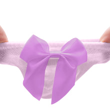 Load image into Gallery viewer, Babymoon Set of 3 | Non-Skid, Anti Slip Pearl Bow Flower Baby Socks Gift Box | Safety Protector | 0-12M | Purple
