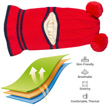 Load image into Gallery viewer, Babymoon Pom-Pom Knit Winter Kids Boys Girls Monkey Cap Baby Hat | Red | 2-8 yr