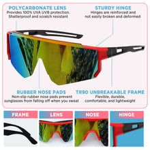 Load image into Gallery viewer, Babymoon Stylish Boys Girls Sports Kids Sunglasses Goggles with Case | Red