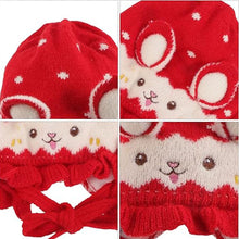 Load image into Gallery viewer, Babymoon Unisex Rabbit Winter Boy’s Girls Kids Cap Hat Baby Headwear | 0-24 M | Red