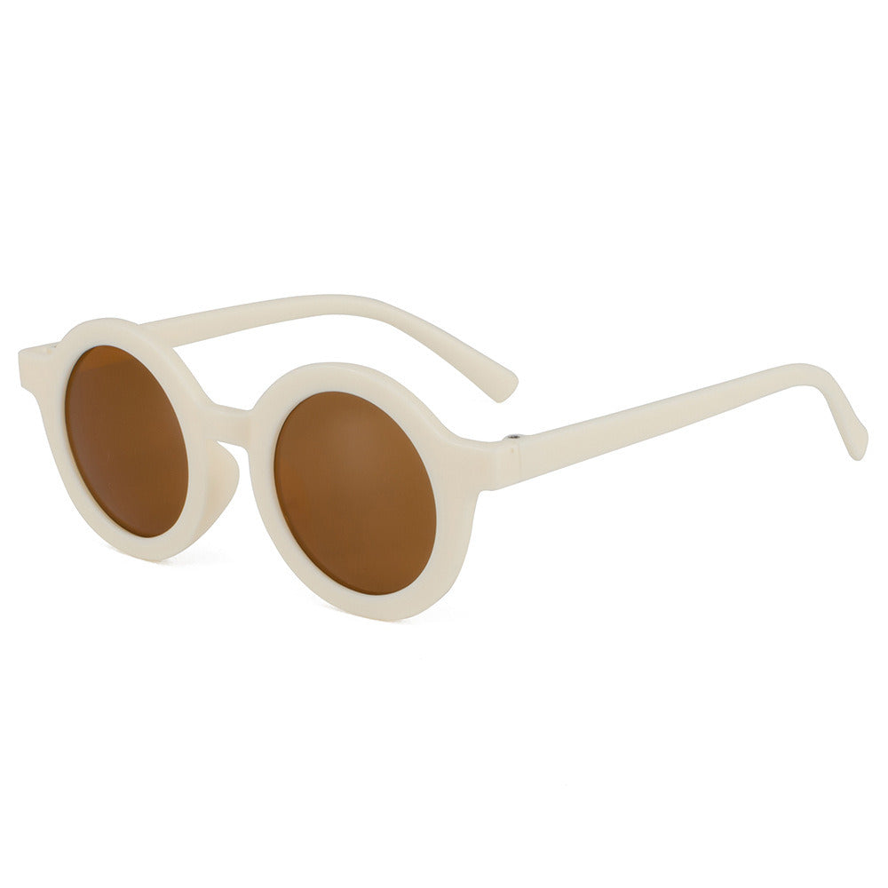 Babymoon Kids Round Shaped Summer Stylish Sunglasses | Goggles | For Girls & Boys | White