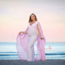Load image into Gallery viewer, Babymoon Shaded Maternity Gown Dress - White
