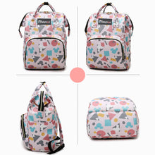 Load image into Gallery viewer, Babymoon Mother Diaper Bag Lightweight Multifunctional Travel Unisex Diaper Backpack - Peach Shapes