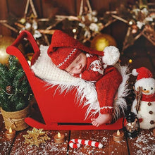 Load image into Gallery viewer, Babymoon Baby Christmas Sleigh | Santa Clause Wooden Cart