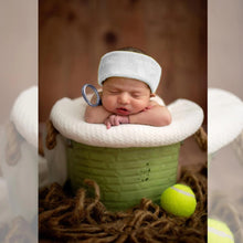 Load image into Gallery viewer, Babymoon Tennis Ball, Racket &amp; Belt | Baby Photography Props | Set Of 3 | 1 Yr | White

