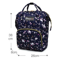 Load image into Gallery viewer, Babymoon Mother Diaper Bag Lightweight Multifunctional Travel Unisex Diaper Backpack - Dark Blue Unicorn