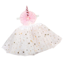 Load image into Gallery viewer, Babymoon Set of 2 Glittering Princess Girl’s Tutu Skirt with Headband | Baby Photoshoot Props | 3-8 years | White