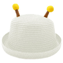 Load image into Gallery viewer, Babymoon Bee Baby Summer Spring Kids Cap with String | 2-8 Years | White