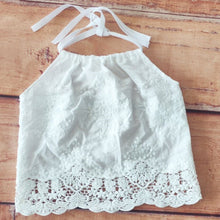 Load image into Gallery viewer, Babymoon Cotton Spaghetti Embroidery Baby Girl’s Frock Dress | Baby Photoshoot Props | White