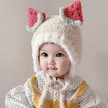 Load image into Gallery viewer, Babymoon Baby Fruit Watermelon Design Ear Cap with String Winter Kids Hat Boys Girls Cap | Beige | 2-8 Year