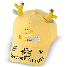 Load image into Gallery viewer, Babymoon Cotton Summer Giraffe Kids Caps | 2-8 Years | Yellow