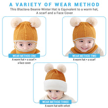 Load image into Gallery viewer, Babymoon Pom-Pom Knit Winter Kids Boys Girls Monkey Cap Baby Hat | Yellow | 2-8 yr