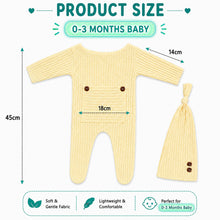 Load image into Gallery viewer, Babymoon Stretchable Bodysuit & Cap New Born Outfits Costumes | Yellow | 0-1 Month