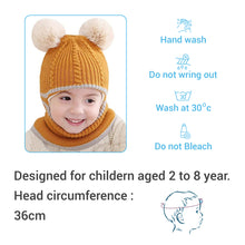 Load image into Gallery viewer, Babymoon Pom-Pom Knit Winter Kids Boys Girls Monkey Cap Baby Hat | Yellow | 2-8 yr