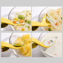 Load image into Gallery viewer, Babymoon | Set of 3 | Learn to Eat Baby Self Feeding Set | Silicone Spoon and Fork along with Storage Box | Yellow | Blue