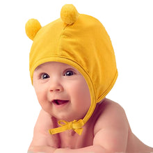 Load image into Gallery viewer, Babymoon Stretchable Bear Ears Baby Photography Cap Hat | NewBorn Photoshoot Props | Yellow