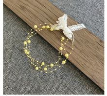 Load image into Gallery viewer, Babymoon Baby Girl' s Pearl Designer Headband | Girls Hair Accessories | Yellow
