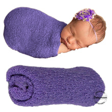 Load image into Gallery viewer, Babymoon Mohair Stretchble Baby Photography Shoot Wrap Cloth - Purple
