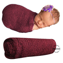 Load image into Gallery viewer, Babymoon Mohair Stretchble Baby Photography Shoot Wrap Cloth - Maroon