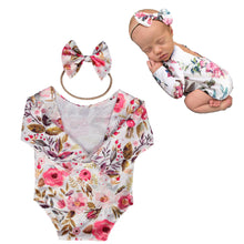 Load image into Gallery viewer, Babymoon Cloth Romper with Hairband Photoshoot Props Costume - White