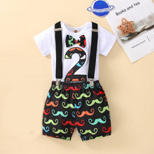 Load image into Gallery viewer, Babymoon 2nd Birthday Cake Smash Outfit |Romper & Suspender Costume | 2 Yr - Black