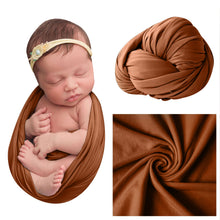 Load image into Gallery viewer, Babymoon Jersey Stretchble Baby Photography Shoot Wrap Cloth- Light Brown