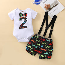 Load image into Gallery viewer, Babymoon 2nd Birthday Cake Smash Outfit |Romper & Suspender Costume | 2 Yr - Black