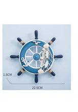 Load image into Gallery viewer, Babymoon Mediterranean Sailing Wooden Steering Wheel Beach Sea Style Photography Prop Furniture