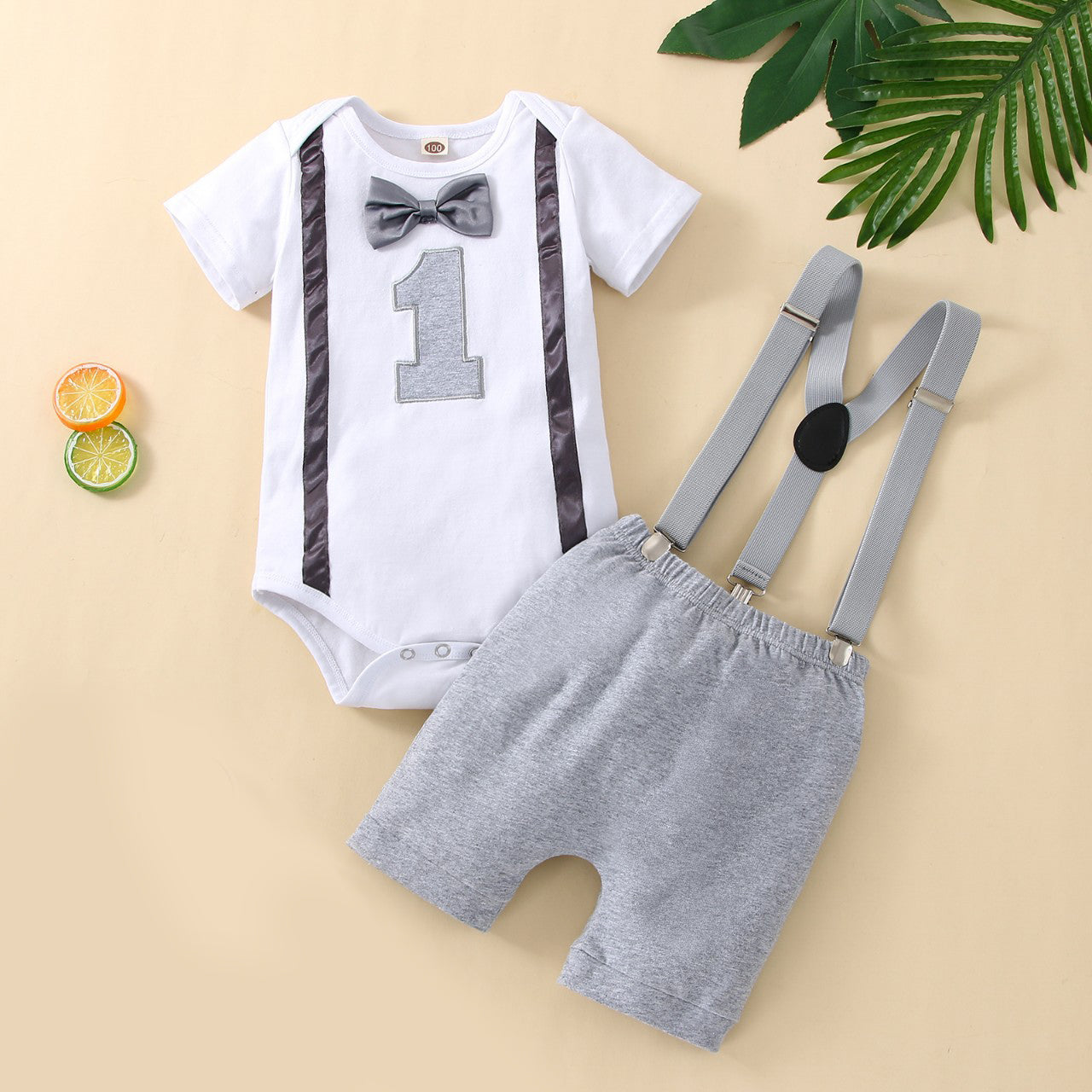 Babymoon 1st Birthday Cake Smash Outfit |Romper Suspender