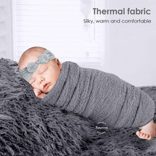 Load image into Gallery viewer, Babymoon Set of Fur Blanket (70x60cm), Wrap & Headband Photography Props - Grey