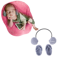 Load image into Gallery viewer, Babymoon Headphones & Slippers for New Born Baby Photography Accessories